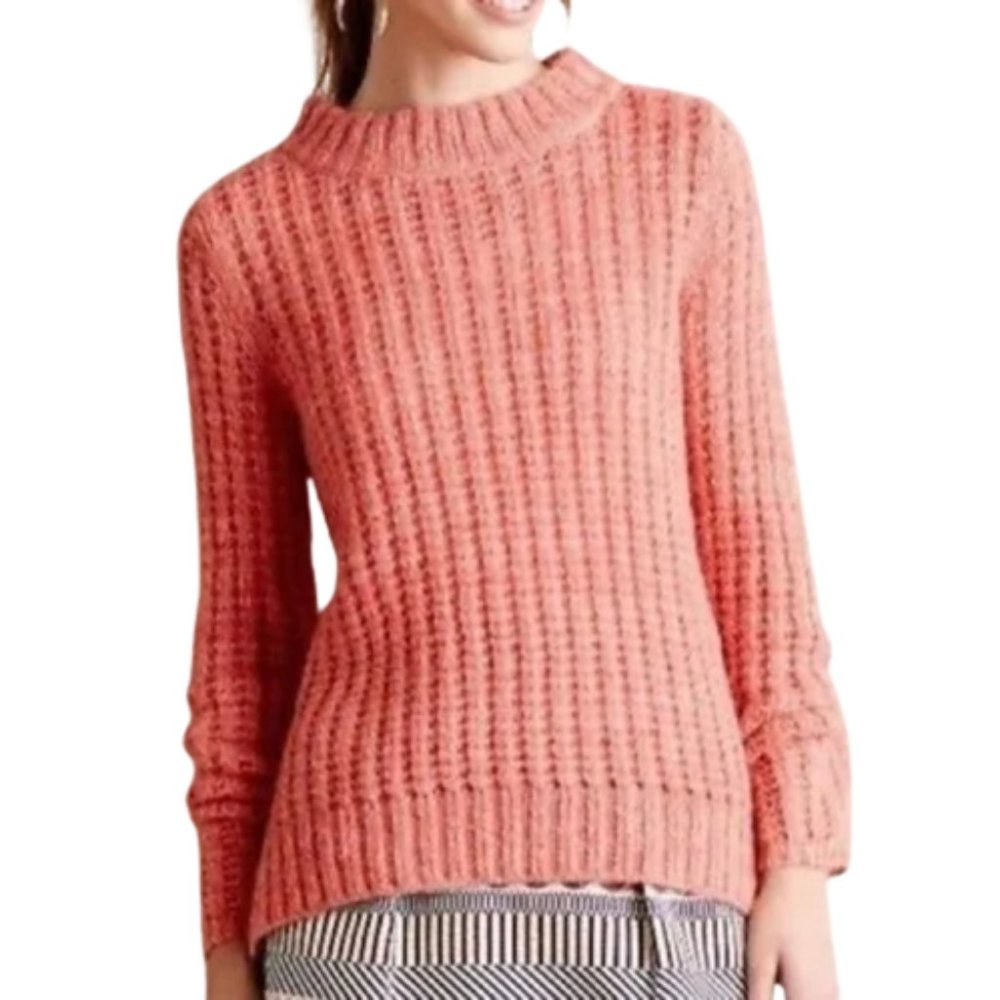 Anthropologie Field Flower Waffle Stitch Sweater